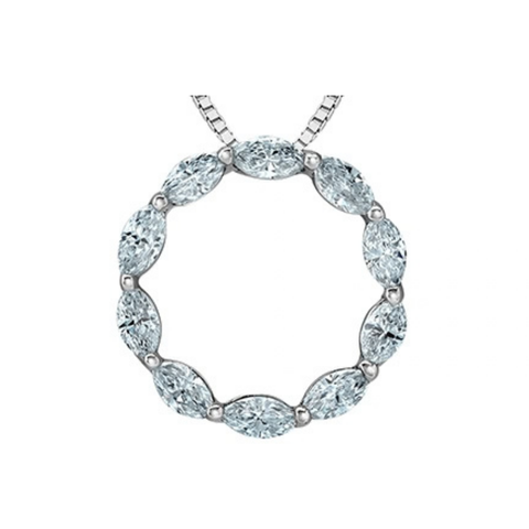 Sterling Silver Circle 0.50cttw Lab-Grown Diamond Necklace