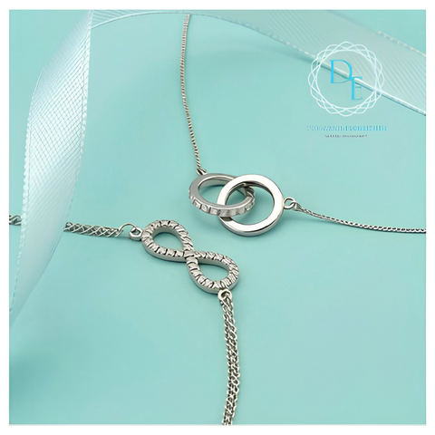 Sterling Silver Infinity 0.32cttw Lab-Grown Diamond Necklace