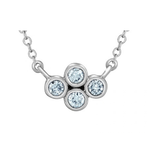 Sterling Silver Four Bezel Setting Lab-Grown Diamond Pendant