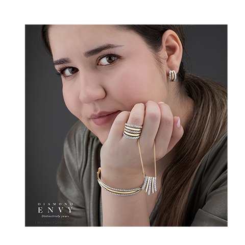 10kt Two-Tone Gold 1.50cttw Diamond Wide Dinner Ring