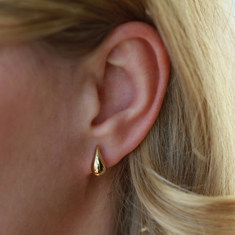10kt Yellow Gold Small Raindrop Stud Earrings
