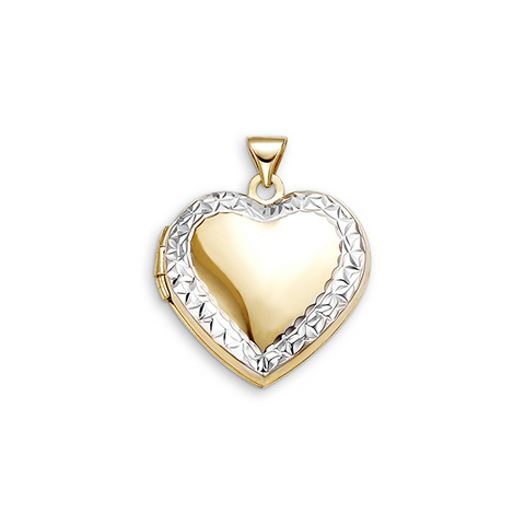 10kt Yellow and White Gold Heart Locket