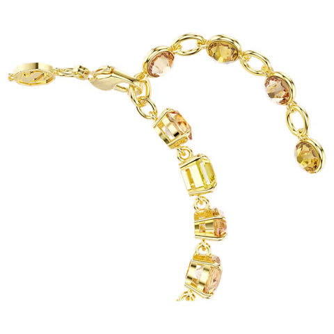 Swarovski Gema bracelet Mixed cuts, Yellow, 18k gold finish