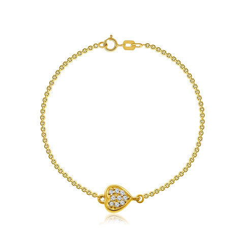 10kt Yellow Gold 0.29cttw Heart-Shaped Lab-Grown Diamond Reversible Bracelet