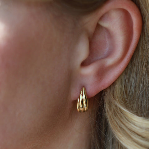 10kt Yellow Gold Twisted Teardrop Drop Earrings