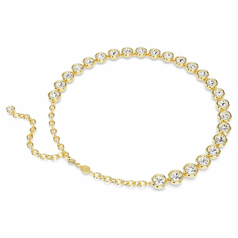 Swarovski Imber Necklace Round cut, White, Gold-Tone Plated