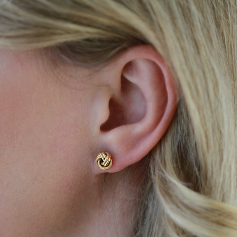 10kt Yellow Gold Knot Stud Earrings