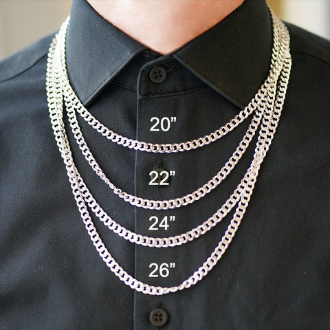 14kt White Gold Curb40 Chain in 24"