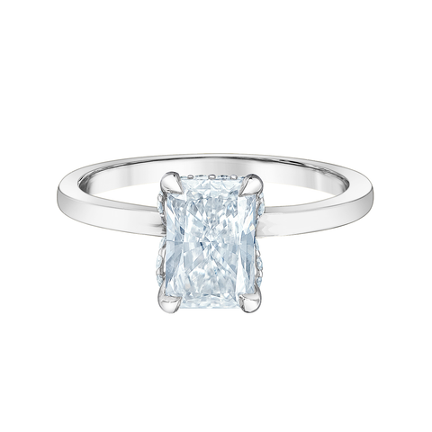 14kt White Gold 1.73cttw Lab-Created Radiant Diamond Engagement Ring