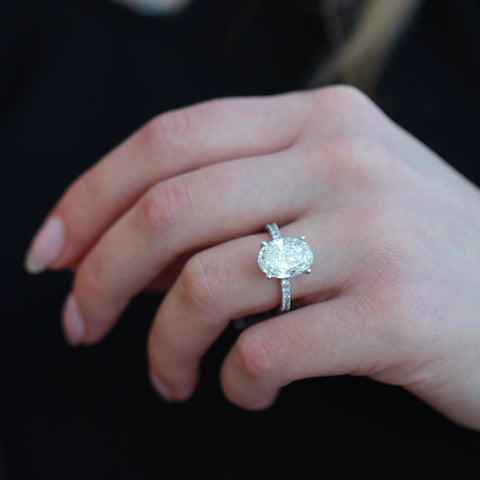 14kt White Gold 4.59cttw Lab-Grown Oval Diamond Engagement Ring