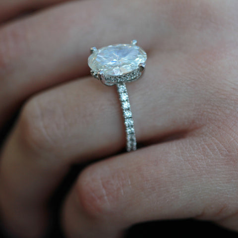 14kt White Gold 4.59cttw Lab-Grown Oval Diamond Engagement Ring