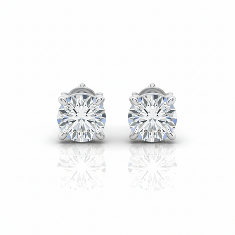 14kt White Gold 2.00cttw Lab-Grown Diamond Studs with Screw Backs