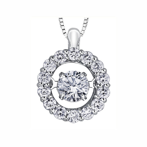 14kt White Gold 2.02cttw Certified Canadian Diamond Round Pulse Pendant