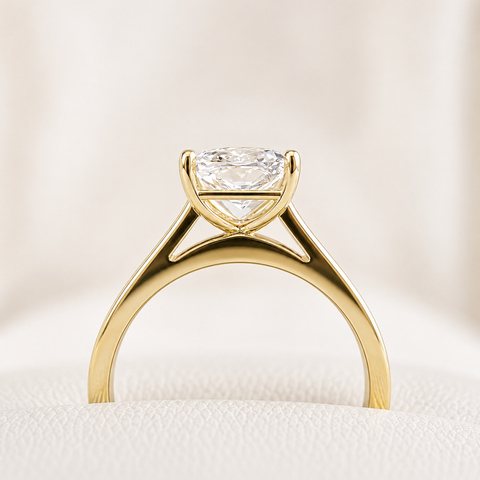 14kt Yellow Gold 2.35cttw Radiant Lab-Grown Diamond Engagement Ring