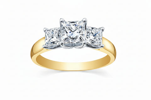 14kt Two-tone Yellow Gold Canadian Diamonds 1.00cttw Three Stone Ring