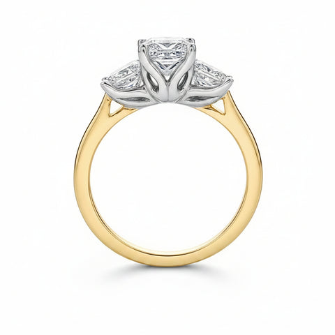 14kt Two-tone Yellow Gold Canadian Diamonds 1.00cttw Three Stone Ring