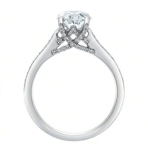 Platinum 2.32cttw Lab-Created Oval Diamond Engagement Ring