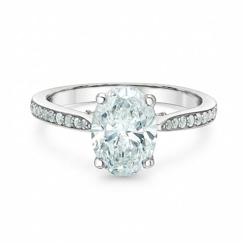 14kt Two-Tone 2.32cttw Lab-Created Oval Diamond Engagement Ring