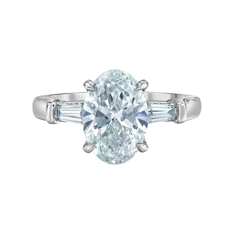 Platinum 2.47cttw Lab-Grown Oval Diamond Engagement Ring