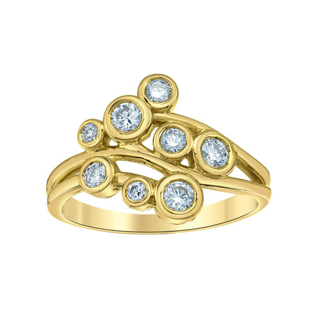 10kt Yellow Gold 0.50cttw Lab-Grown Diamonds Bezel Set Women's Ring