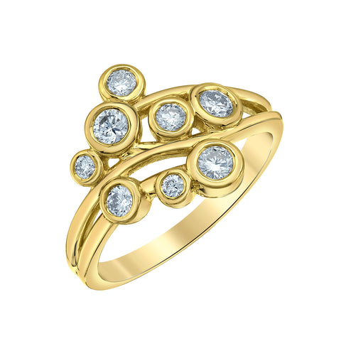 10kt Yellow Gold 0.50cttw Lab-Grown Diamonds Bezel Set Women's Ring