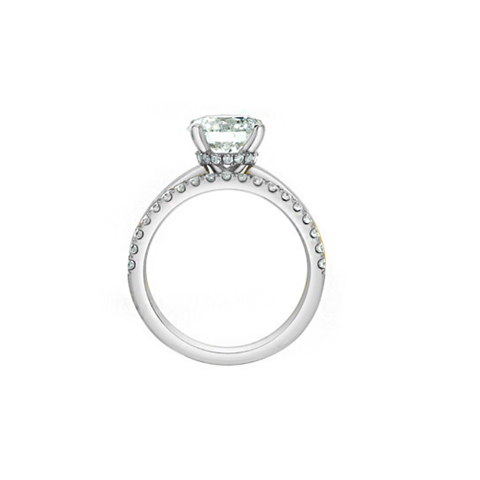 14kt White Gold 2.70cttw Lab-Created Oval Diamond Engagement Ring