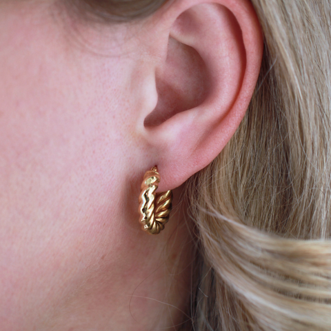 10kt Yellow Gold Twisted Hoop Earrings