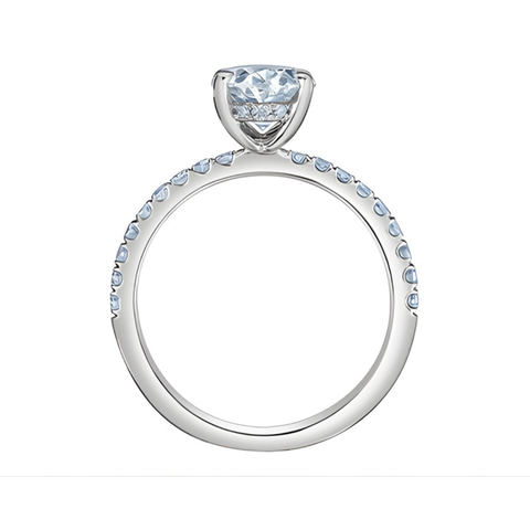 14kt White Gold 2.35cttw Lab-Grown Diamond Secret Halo Engagement Ring