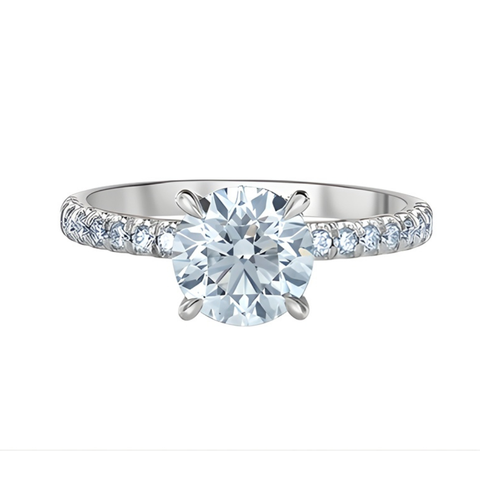 14kt White Gold 2.35cttw Lab-Grown Diamond Secret Halo Engagement Ring