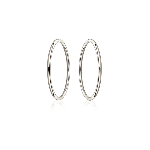 10kt White Gold 18mm Seamless Sleeper Earrings
