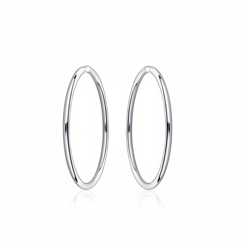 10kt White Gold 15mm Seamless Sleeper Earrings