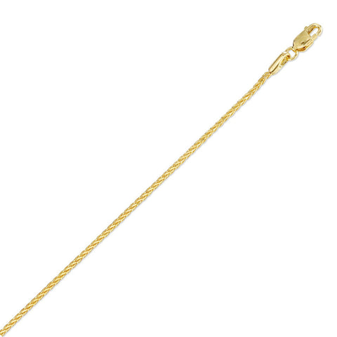10kt Yellow Gold Square Wheat Chain in 18-inch