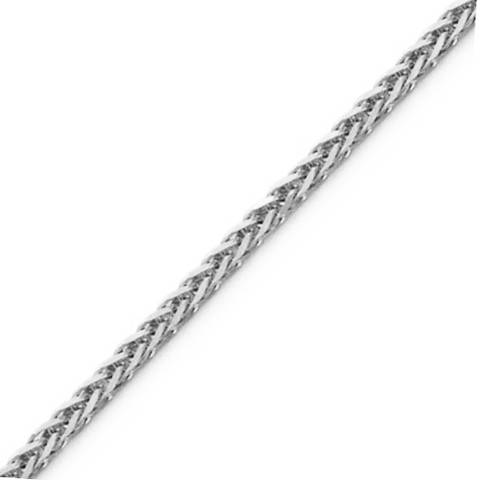 10kt White Gold Square Wheat Chain in 20-inch