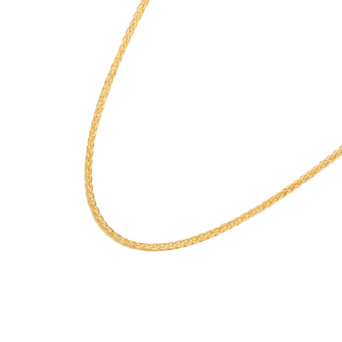 10kt Yellow Gold 0.70mm Square Wheat Chain in 22-inch