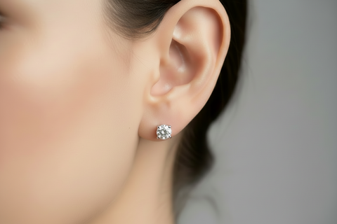 14kt White Gold 2.00cttw Lab-Grown Diamond Studs with Screw Backs