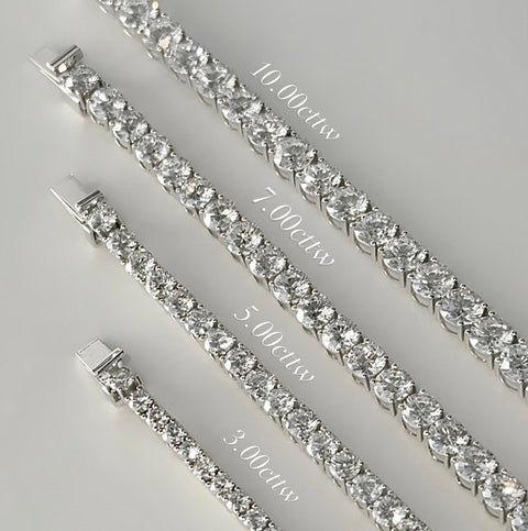 10kt White Gold Lab-Grown Diamond Tennis Bracelet