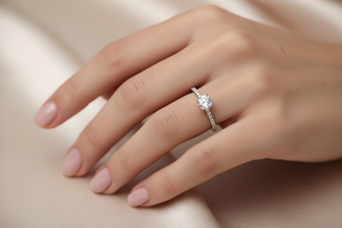 14kt White Gold 1.02cttw Round Canadian Diamond Engagement Ring