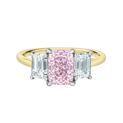 14kt Tow-Tone Gold 3.41cttw Lab-Created Diamonds Three-Across Ring