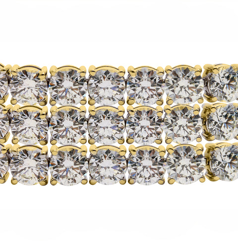 14kt Yellow Gold 6.00cttw Three Row Diamond Tennis Bracelet