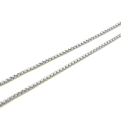 Sterling Silver VET140 Rhodium Rounded Box Link Chain 18-inch