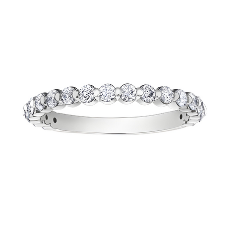 10kt White Gold 0.25cttw Shared Prong Diamond Band