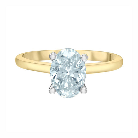 14kt Yellow Gold 1.58cttw Lab Created Oval Engagement Ring