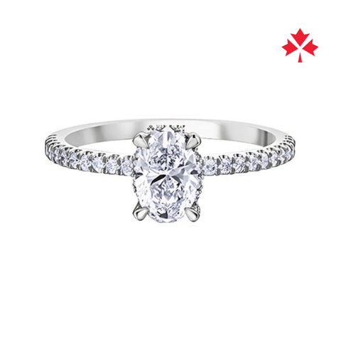 14kt White Gold Secret Halo Canadian Diamond Engagement Ring