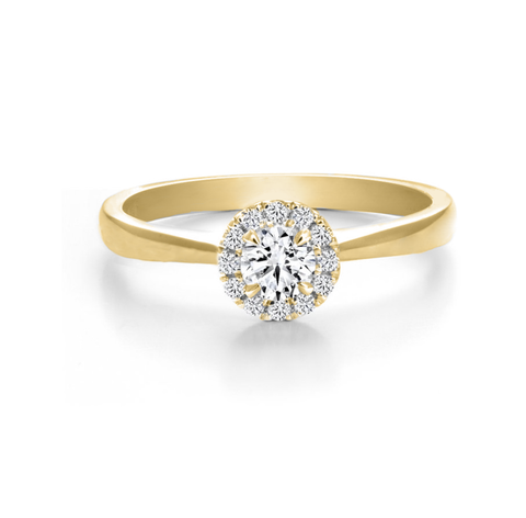 10kt Yellow Gold 0.34cttw Round Halo Canadian Diamond Engagement Ring