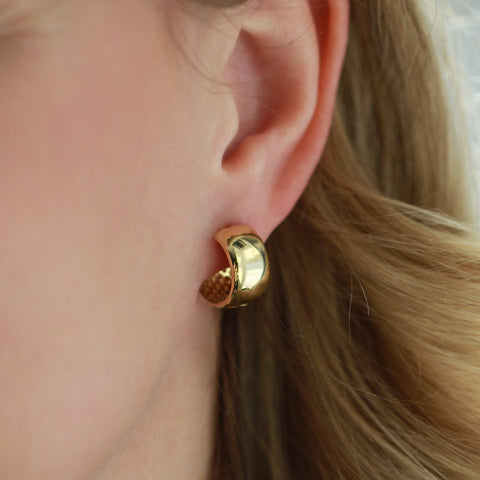 10kt Yellow Gold Puffy Square Dome Studs