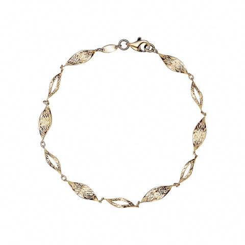 10kt Yellow Gold Light Weight Twist DC Bracelets 8 Inches