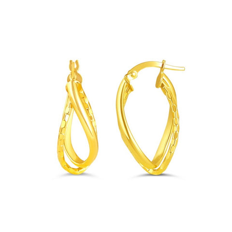10kt Yellow Gold Twisting Hoop Earrings