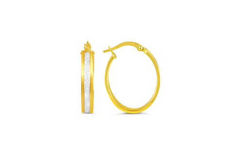 10kt Yellow and White Gold Hoop Earrings