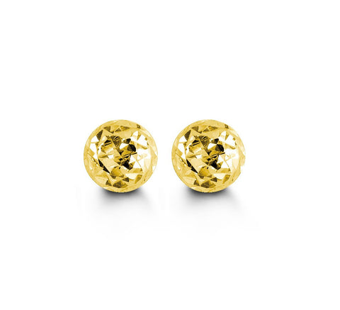 10kt Yellow Gold 5mm Diamond Cut Stud Earrings