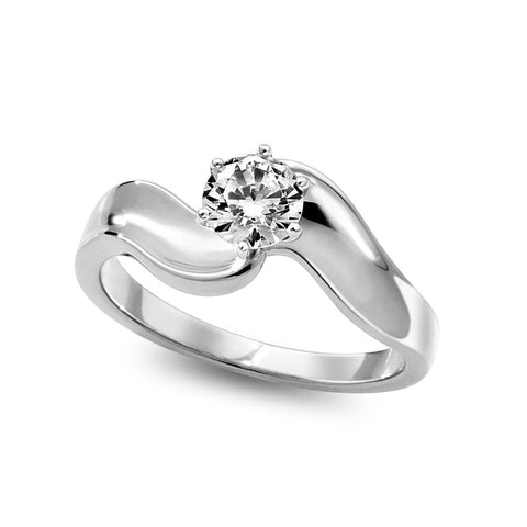 14KT WHITE GOLD 0.52CTTW CERTIFIED ENGAGEMENT RING